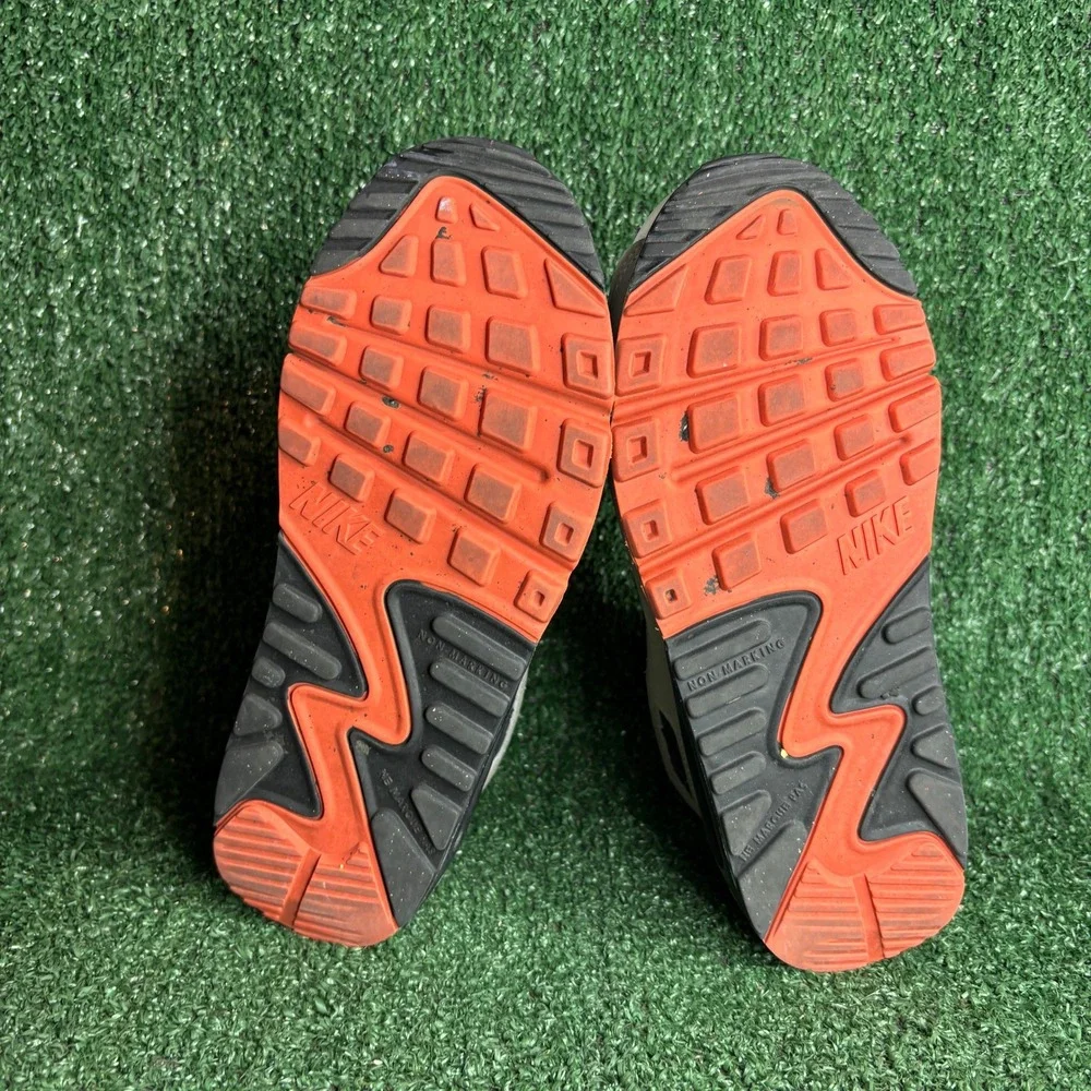 Nike Air Max 90 Speckled Midsole Sporty Sneakers Turf Orange Aquamarine Boys 5Y